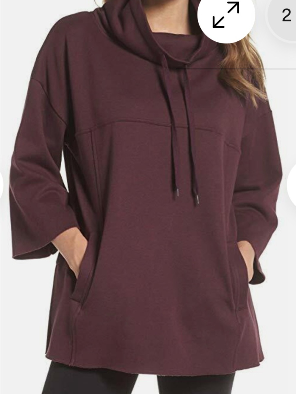UGG Cozy Womens Astrid Poncho Top Cherry 3/4 sleeve